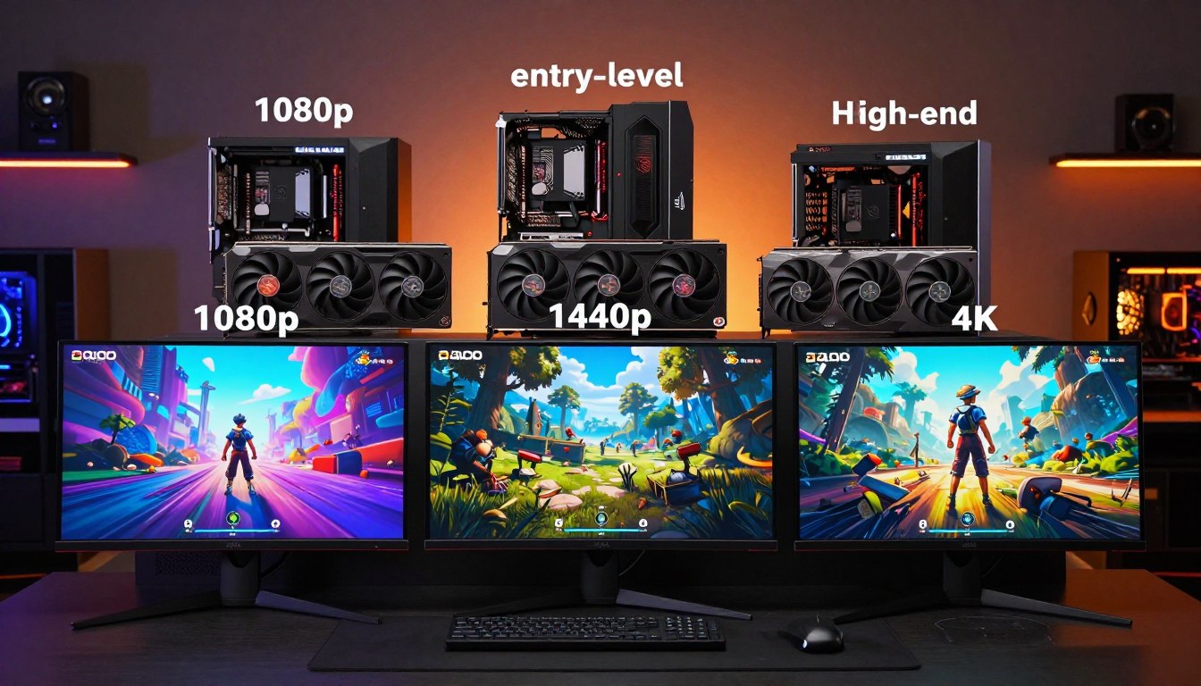 Gaming GPU tiers matched to 1080p 1440p and 4K monitors