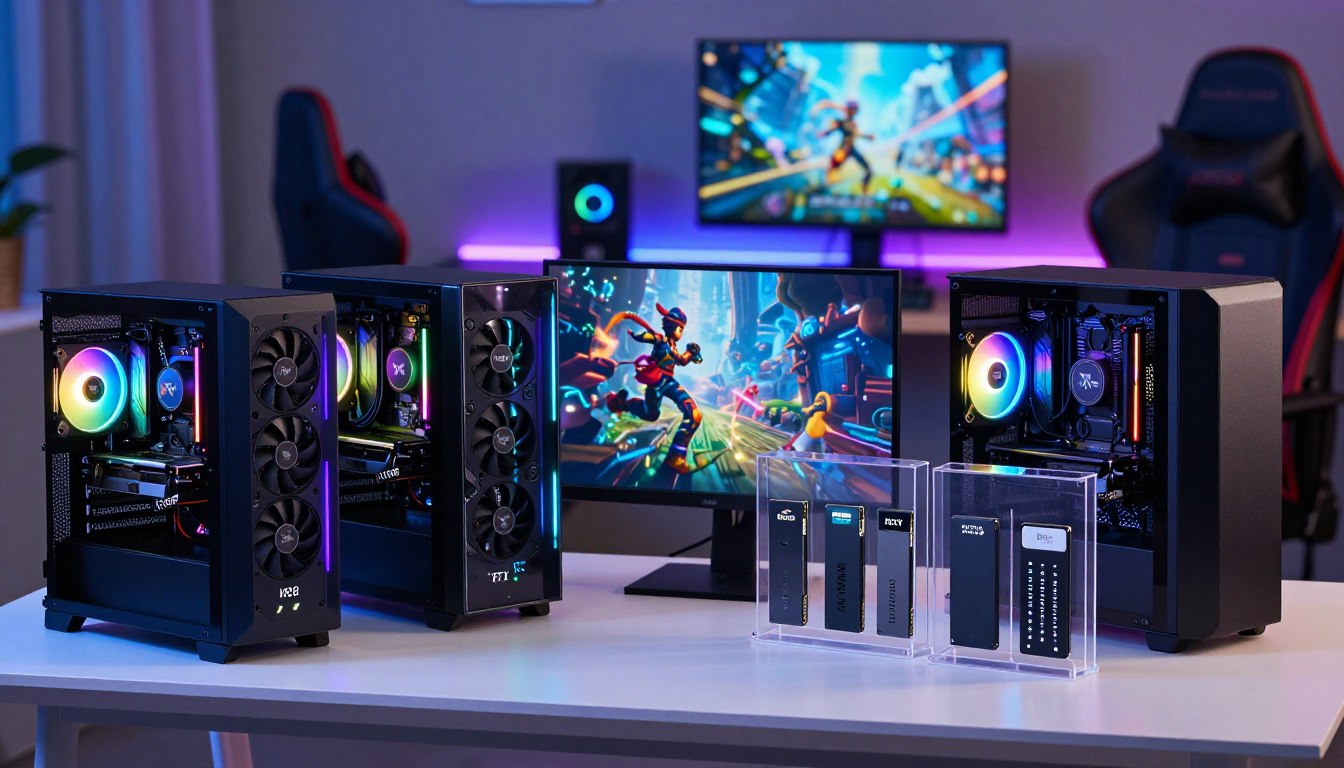 Dreamcore gaming PC listings with different GPU and SSD configurations
